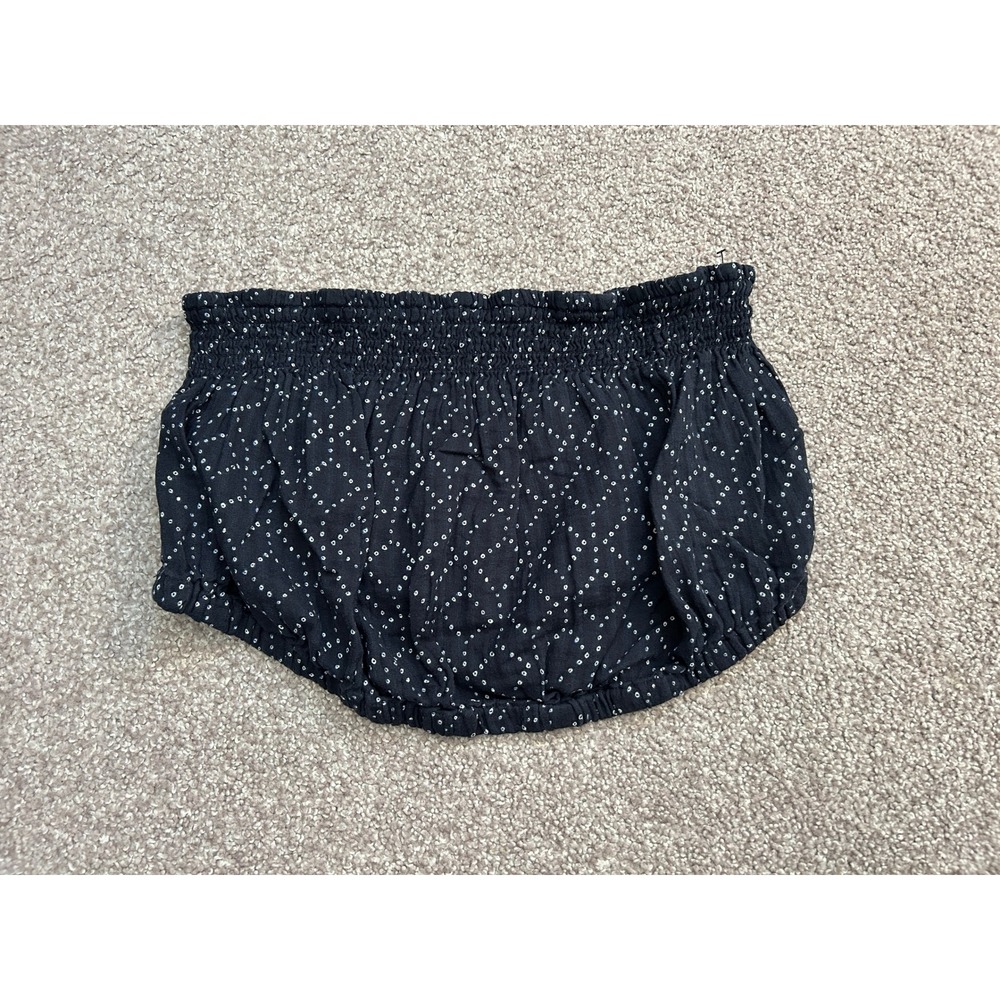 Universal Thread Tube Top Women Medium Black Excellent Smocked Polka Dot Cropped